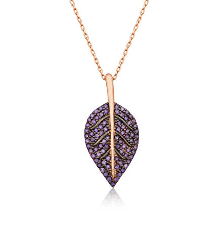 BlackCraft 925 Ayar Gümüş Yaprak Kadın Gümüş Kolye (BC-84AC6D)