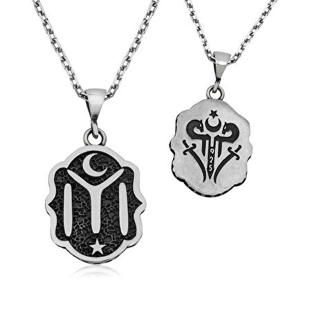 BlackCraft ​Gümüş Kayı Boyu Armalı Kolye (BC-2B7FF9)