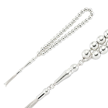 BlackCraft Gümüş Yuvarlak Düz Tesbih (BC-D6FCBA)