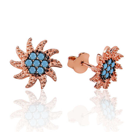 BlackCraft 925 Ayar Gümüş Güneş Çivili Küpe (BC-BC2D0F)