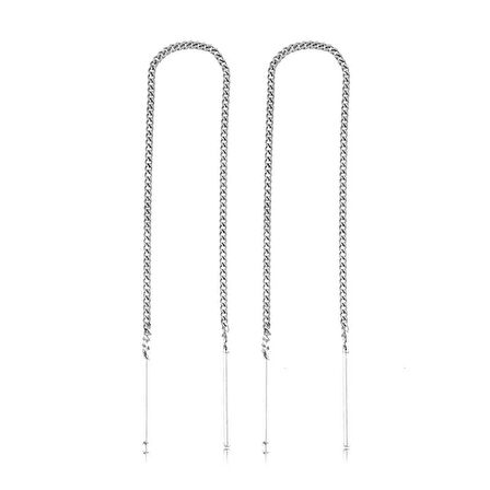 BlackCraft 925 Ayar Gümüş Zincirli Küpe (BC-51A0E9)