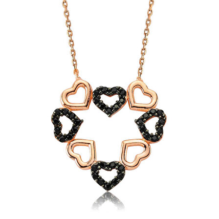 BlackCraft 925 Ayar Gümüş Kalpli Aşk Kadın Gümüş Kolye (BC-967ECB)