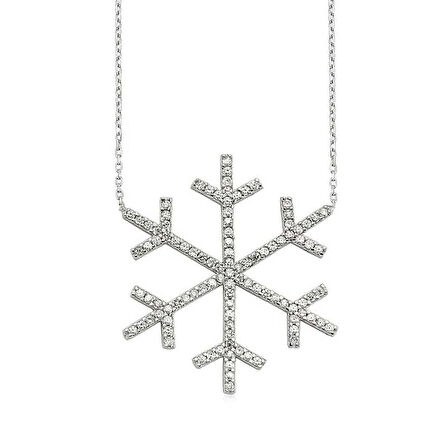 BlackCraft 925 Ayar Gümüş Kar Tanesi Kadın Gümüş Kolye (BC-C1C163)