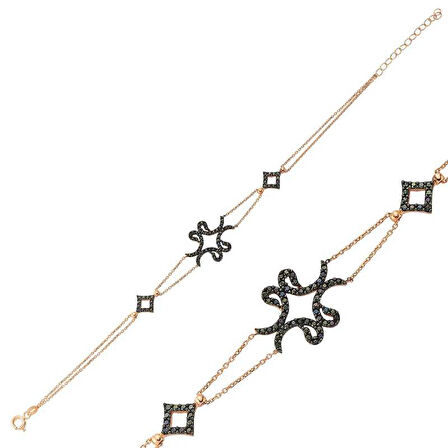 BlackCraft 925 Ayar Gümüş Rose Dört Vavlı Bileklik (BC-FE8C31)