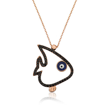 BlackCraft 925 Ayar Gümüş Balık Kadın Gümüş Kolye (BC-F33B80)