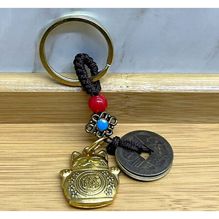 BlackCraft Metal Şans Ve Bereket Kedisi Anahtarlık (BC-8C81C0)