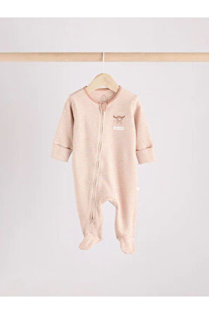 Next Baby %100 Organik Pamuklu Krem Boğa Desenli 3’lü Uyku Tulumu Set ALYE19701