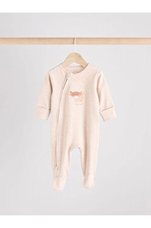 Next Baby %100 Organik Pamuklu Krem Boğa Desenli 3’lü Uyku Tulumu Set ALYE19701