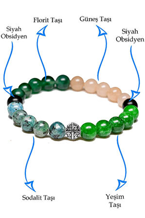 Sertifikalı Boğa Burcu Doğal Taş Bileklik - Gümüş Aparatlı