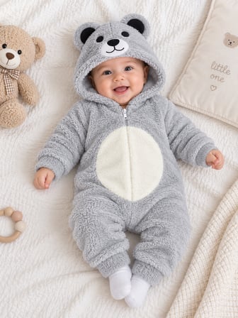 GRİ AYICIKLI , BEBEK , ÇOCUK WELSOFT, PELUŞ UYKU TULUMU , GRİ AYICIK KOSTÜMÜ