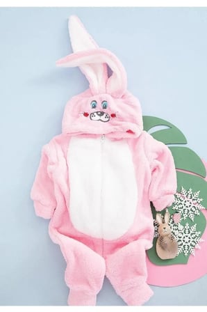 Kız Bebek Çocuk Welsoft Peluş Pembe Tavşan Kışlık Uyku Tulumu