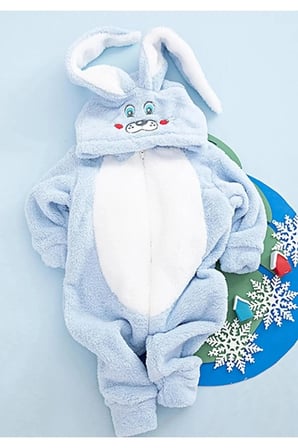 Erkek Bebek Çocuk Welsoft Peluş Mavi Tavşan Kışlık Uyku Tulumu
