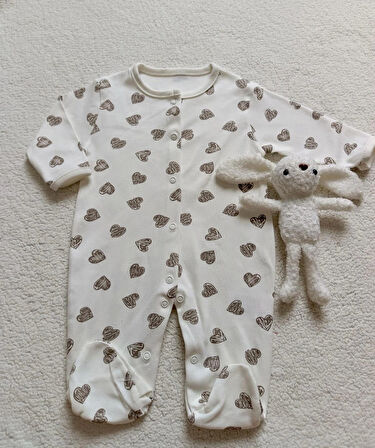 KIZ BEBEK FİLLİ % 100 PAMUK 3 ADET PENYE BOYDAN ÇITÇITLI TULUM SETİ , DOĞUM HEDİYELİK