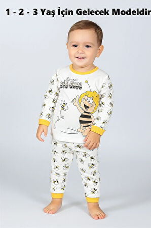 ARI MAYA DESENLİ %100 PAMUKLU PENYE ÇOCUK PİJAMA TAKIMI
