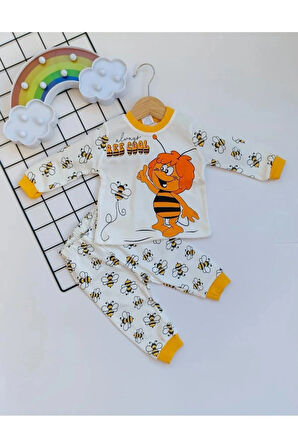 ARI MAYA DESENLİ %100 PAMUKLU PENYE ÇOCUK PİJAMA TAKIMI