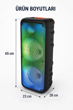 Blic BLS-49 16W RGB Bluetooth Mikrofonlu Kumandalı Kareoke Kablosuz Hoparlör