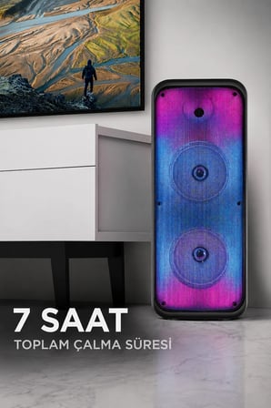 Blic BLS-49 16W RGB Bluetooth Mikrofonlu Kumandalı Kareoke Kablosuz Hoparlör