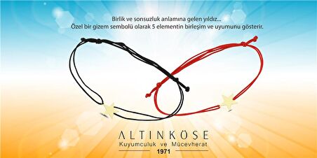 Şans Bilekliği Yıldız 14 Ayar Altın