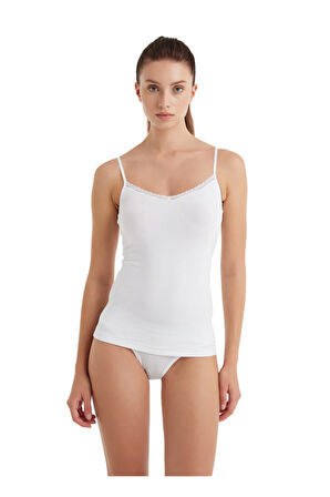 Kadın Ince Askılı Atlet Comfort Elegance 1365 - Beyaz