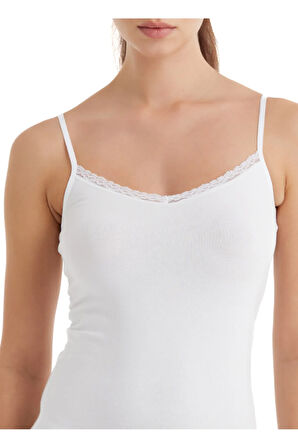 Kadın Ince Askılı Atlet Comfort Elegance 1365 - Beyaz