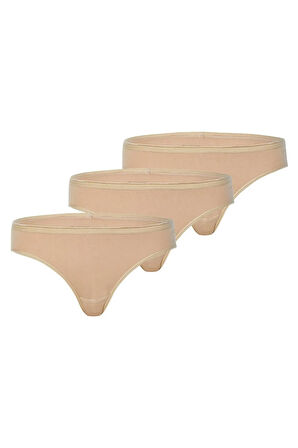 BS1575Y Kadın Ten+Ten+Ten Slip Külot 3'lü Paket Essential