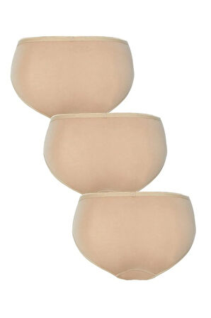 BS1575Y Kadın Ten+Ten+Ten Slip Külot 3'lü Paket Essential