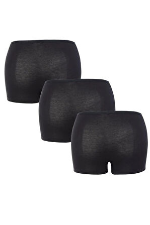 BS1571 Kadın Siyah  Boxer 3'lü Paket Essential