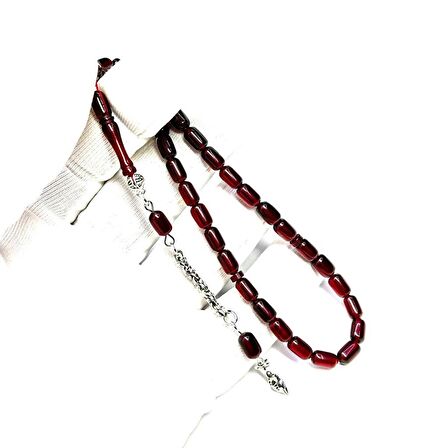 Bilek Boy Kapsül Model Püsküllü 5-8mm Ateş Sıkma Kehribar Tesbih