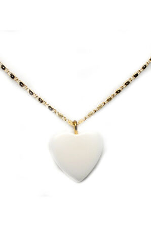 Beyaz Kalp Kolye