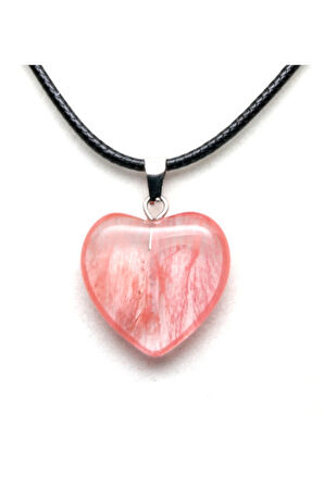 Uçuk Pembe Kalp Kolye