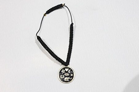 Örgü Şans Kodlu İp Bileklik – El Yapımı Unisex Model