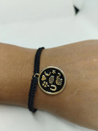 Örgü Şans Kodlu İp Bileklik – El Yapımı Unisex Model