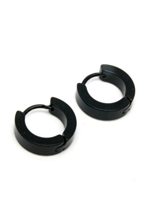 Siyah Çelik Erkek Küpe