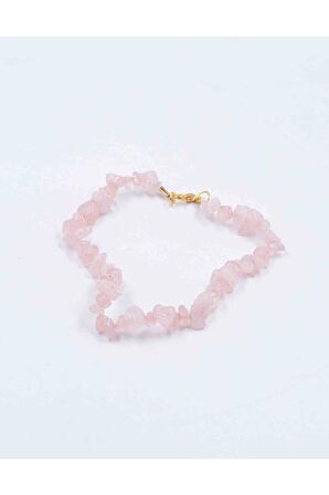 Pembe Kuvars Kırık Taş Bileklik