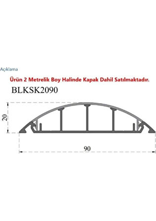 Alüminyum Balıksırtı Kablo Kanalı 2 Mt.