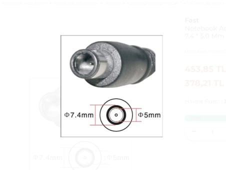 CMADP041 19.5V 3.34A 7.4*5.0mm Dell Notebook Adaptör