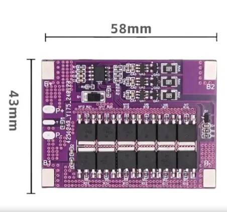 OLT 3S 40A 12.6V Balanslı Lityum Batarya BMS (Mor PCB)