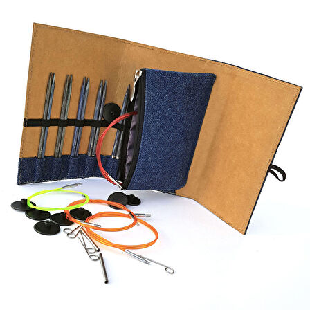  KNİTPRO DENİM SET 12.5 CM ŞİŞ 3.5-8 MM +  Balım Örgü evi Şiş ölçer