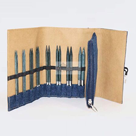  KNİTPRO DENİM SET 12.5 CM ŞİŞ 3.5-8 MM +  Balım Örgü evi Şiş ölçer