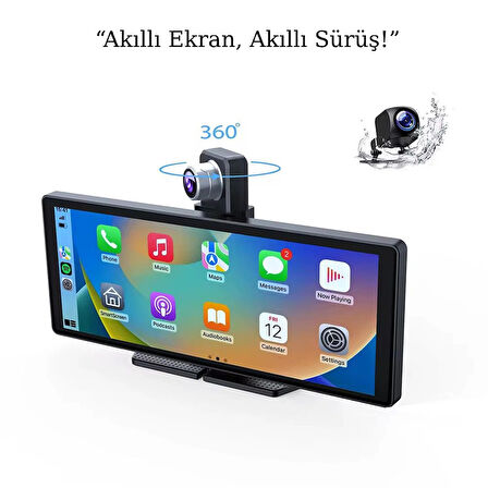 360° Döner Kameralı Akıllı Araç Ekranı | CarPlay & Android Auto Uyumlu Multimedya Sistemi