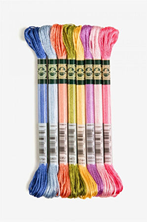 Dmc Satin Pastel Fısıltılar Iplık Seti (ÇAMAŞIR İPEGİ) 8 Renk Çile
