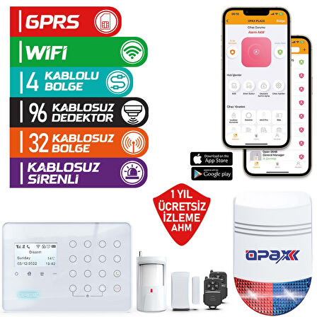 ARD-575+ Bgr-09 Gprs/gsm/wıfı Kablosuz Alarm Paneli ve Bgr-09 Kablosuz Sirenli (1 Yıl Ahm Ücretsiz)