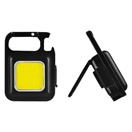 Bilmate Powermaster PM-21489 Cob Ledli 3 Fonksiyonlu Anahtarlık Şarjlı Lamba El Fener Işıldak Mıknatıslı