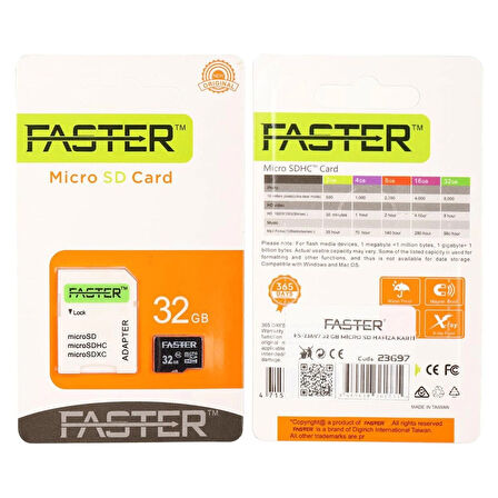 FASTER FS-23697 32 GB MICRO SD HAFIZA KARTI