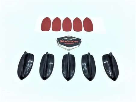 5 li Mini Shark Balina Anten Seti Balık Sırtı Süs Anten Siyah