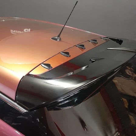 5 li Mini Shark Balina Anten Seti Balık Sırtı Süs Anten Kırmızı