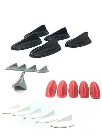 5 li Mini Shark Balina Anten Seti Balık Sırtı Süs Anten Kırmızı