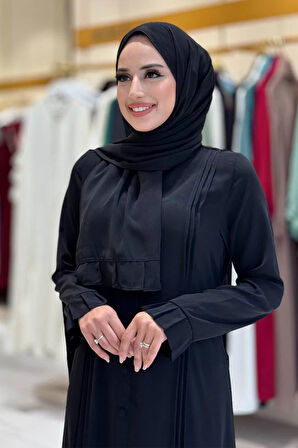 Pilise Detaylı Medine İpeği Elbise & Şal İkili Takım