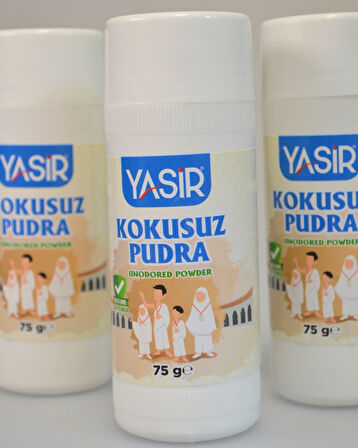 Umre ve Hac İçin Kokusuz Pudra 3 Adet– 75 gr, İhrama Uygun, Cilt Dostu ve Tahriş Önleyici