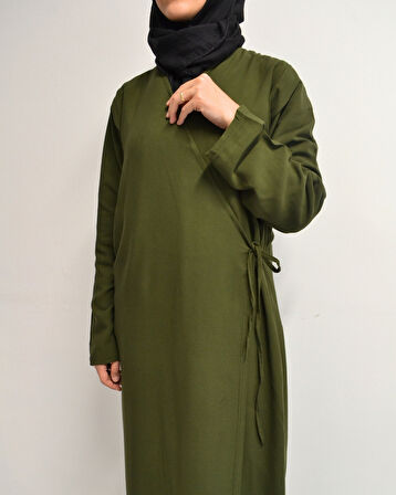 Kruvaze Yandan Bağlamalı Namaz Elbisesi – %100 Viskon- Rahat Kalıp